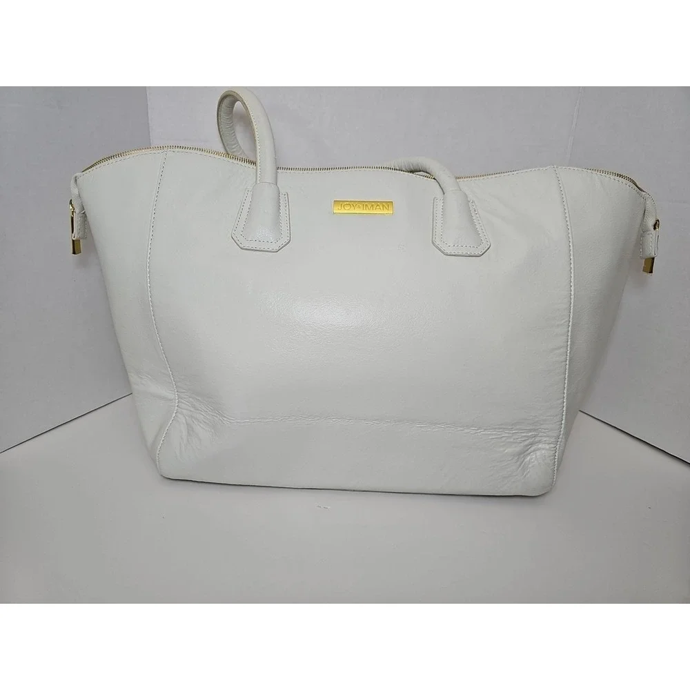 JOY &‎ IMAN Genuine Leather Satchel Tote Purse Hand Shoulder Bag